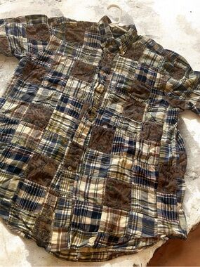 Nautica Multicolor Patchwork Plaid Button-Up Shirt